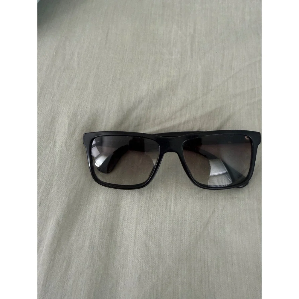 Prada SPR01P Black Square Sunglasses Gradient Lens Silver Logo Made in Italy